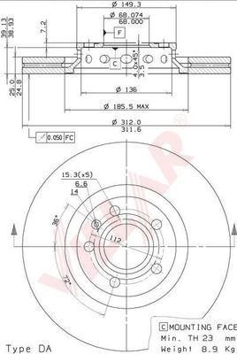 Villar 628.2173 - Тормозной диск autosila-amz.com