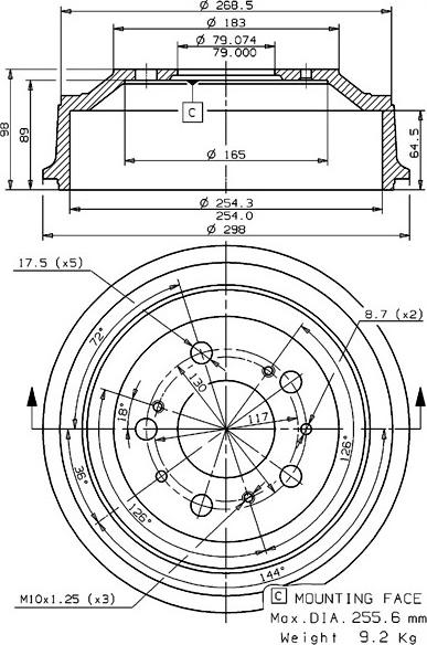 Villar 627.0106 - Тормозной барабан autosila-amz.com