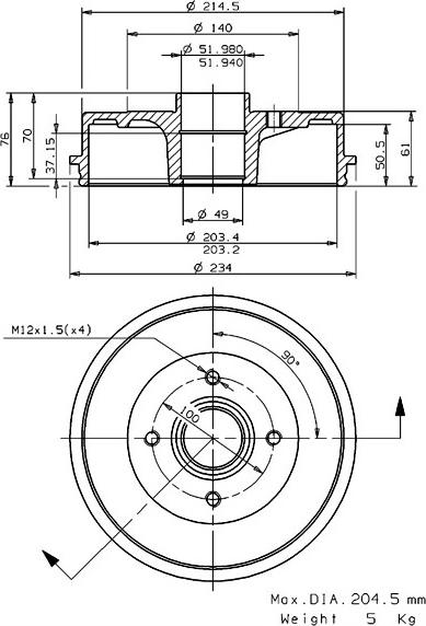 Villar 627.0115 - Тормозной барабан autosila-amz.com