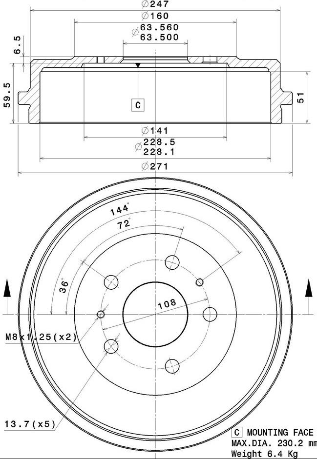 Villar 627.0310 - Тормозной барабан autosila-amz.com