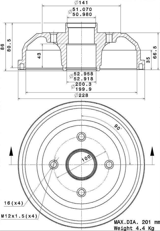 Villar 627.0317 - Тормозной барабан autosila-amz.com