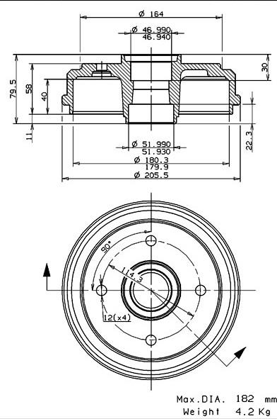 Villar 627.0280 - Тормозной барабан autosila-amz.com