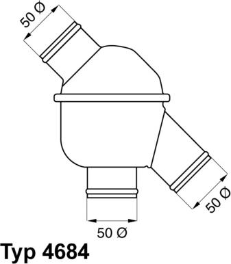 WAHLER 4684.83/1 - Термостат охлаждающей жидкости / корпус autosila-amz.com