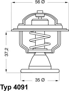 WAHLER 4091.82D - Термостат охлаждающей жидкости / корпус autosila-amz.com