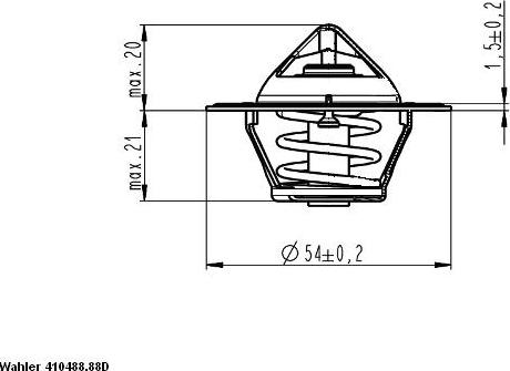 WAHLER 410488.88D - Термостат охлаждающей жидкости / корпус autosila-amz.com