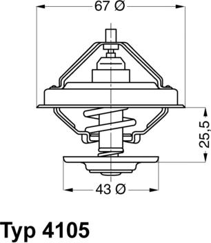 WAHLER 4105.71D - Термостат охлаждающей жидкости / корпус autosila-amz.com