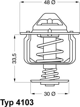 WAHLER 4103.82D - Термостат охлаждающей жидкости / корпус autosila-amz.com