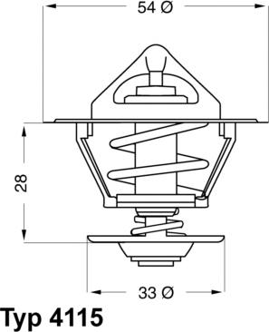 WAHLER 4115.92D - Термостат (с прокладкой) OPEL: ASTRA, VECTRA 1.6D/1.7D/1.8 82- autosila-amz.com