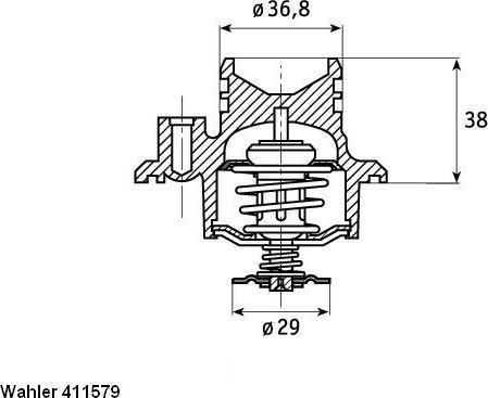 WAHLER 411579.92D - Термостат охлаждающей жидкости / корпус autosila-amz.com