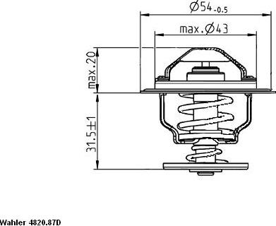 WAHLER 4820.87D - Термостат охлаждающей жидкости / корпус autosila-amz.com