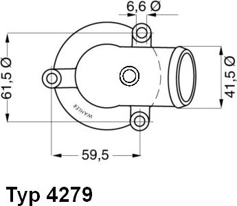 WAHLER 4279.87D - Термостат охлаждающей жидкости / корпус autosila-amz.com
