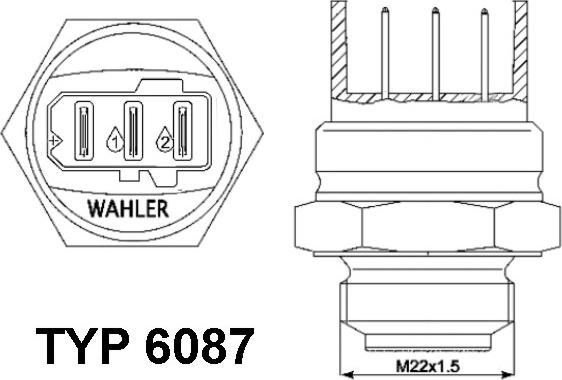 WAHLER 6087.87D - Термовыключатель, вентилятор радиатора / кондиционера autosila-amz.com