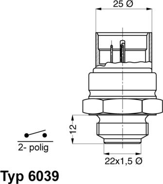 WAHLER 6039.95D - Термовыключатель, вентилятор радиатора / кондиционера autosila-amz.com