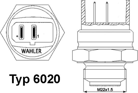 WAHLER 6020.92D - Термовыключатель, вентилятор радиатора / кондиционера autosila-amz.com