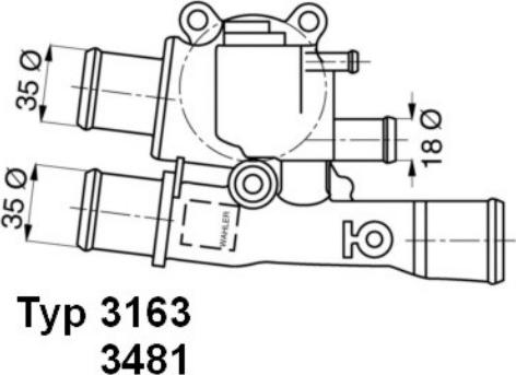 WAHLER 3481.88D - Термостат охлаждающей жидкости / корпус autosila-amz.com