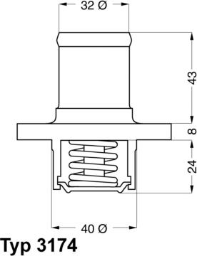 WAHLER 3174.89D - Термостат охлаждающей жидкости / корпус autosila-amz.com