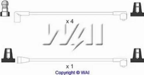 WAI ISL036 - Комплект проводов зажигания autosila-amz.com