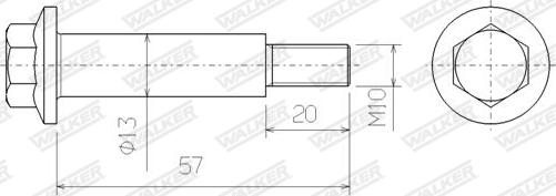 Walker 83155 - Болт, система выпуска autosila-amz.com