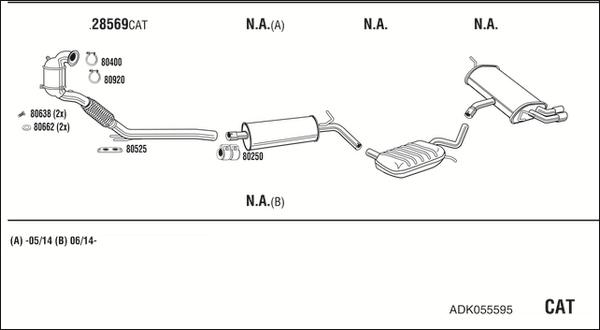 Walker ADK055595 - Система выпуска ОГ autosila-amz.com