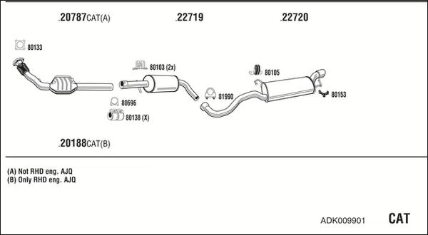 Walker ADK009901 - Система выпуска ОГ autosila-amz.com