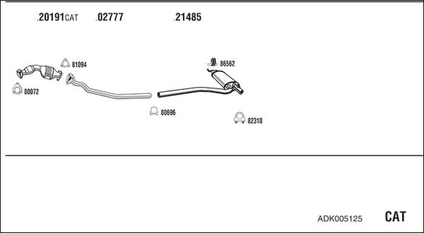 Walker ADK005125 - Система выпуска ОГ autosila-amz.com