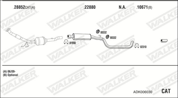 Walker ADK006030 - Система выпуска ОГ autosila-amz.com