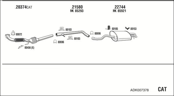 Walker ADK007378 - Система выпуска ОГ autosila-amz.com