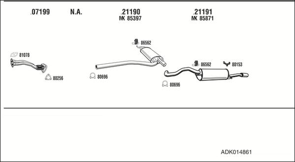 Walker ADK014861 - Система выпуска ОГ autosila-amz.com