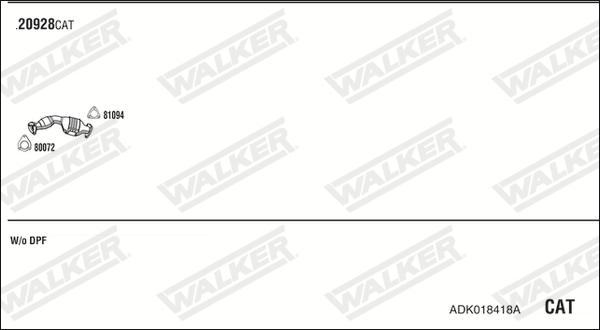 Walker ADK018418A - Система выпуска ОГ autosila-amz.com