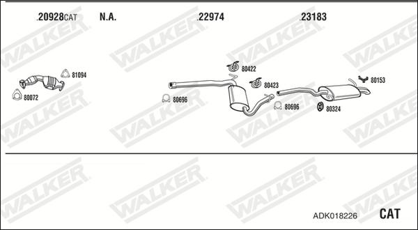 Walker ADK018226 - Система выпуска ОГ autosila-amz.com