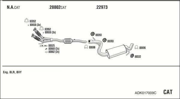 Walker ADK017009C - Система выпуска ОГ autosila-amz.com