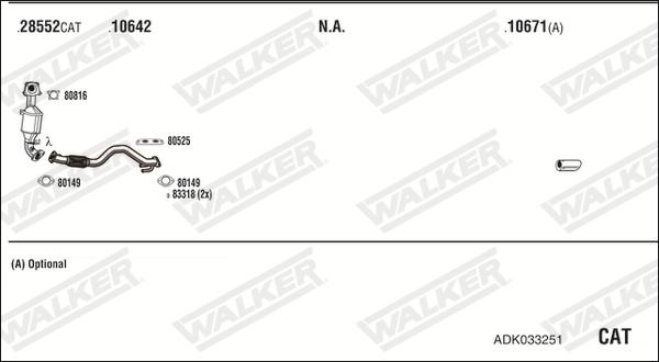 Walker ADK033251 - Система выпуска ОГ autosila-amz.com
