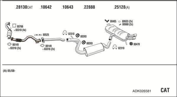 Walker ADK026581 - Система выпуска ОГ autosila-amz.com