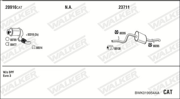 Walker BWK019954AA - Система выпуска ОГ autosila-amz.com