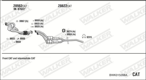 Walker BWK015268A - Система выпуска ОГ autosila-amz.com