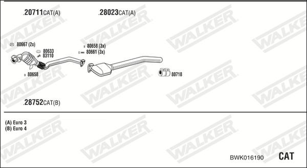 Walker BWK016190 - Система выпуска ОГ autosila-amz.com