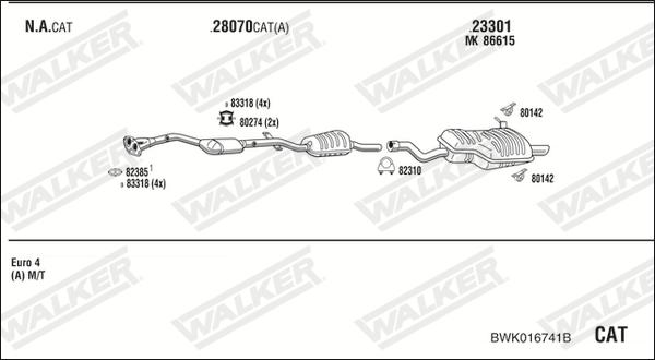 Walker BWK016741B - Система выпуска ОГ autosila-amz.com