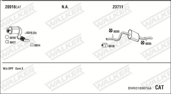 Walker BWK018967AA - Система выпуска ОГ autosila-amz.com