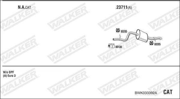 Walker BWK033392A - Система выпуска ОГ autosila-amz.com