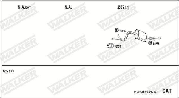 Walker BWK033387A - Система выпуска ОГ autosila-amz.com