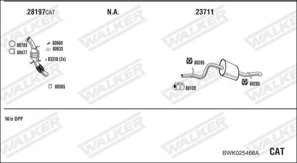 Walker BWK025466A - Система выпуска ОГ autosila-amz.com