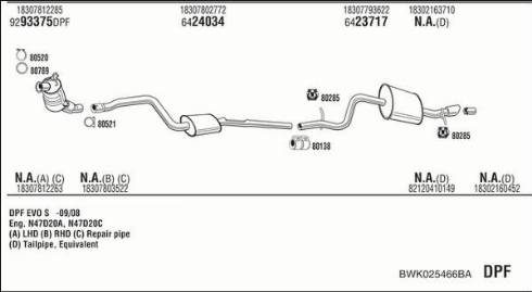 Walker BWK025466BA - Система выпуска ОГ autosila-amz.com