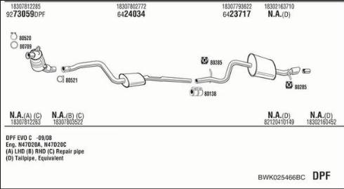 Walker BWK025466BC - Система выпуска ОГ autosila-amz.com