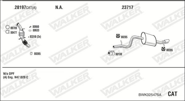 Walker BWK025475A - Система выпуска ОГ autosila-amz.com