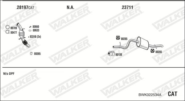 Walker BWK022534A - Система выпуска ОГ autosila-amz.com