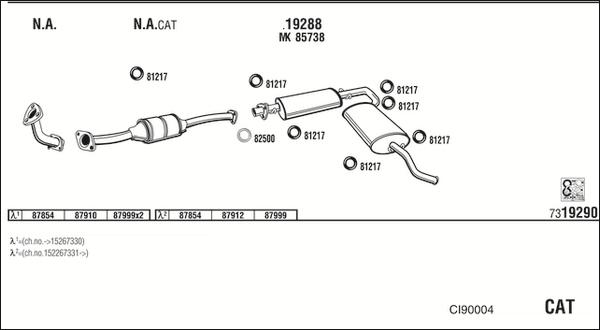 Walker CI90004 - Система выпуска ОГ autosila-amz.com