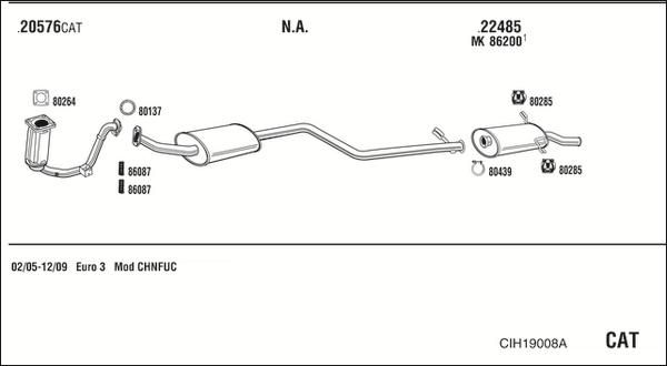 Walker CIH19008A - Система выпуска ОГ autosila-amz.com