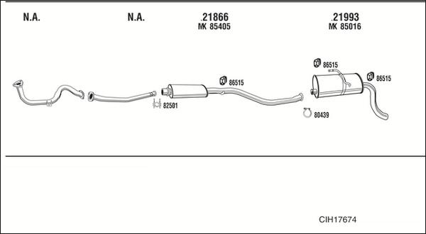 Walker CIH17674 - Система выпуска ОГ autosila-amz.com