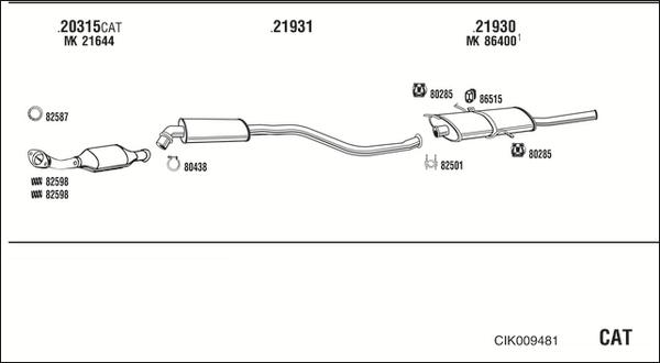 Walker CIK009481 - Система выпуска ОГ autosila-amz.com