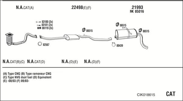 Walker CIK018615 - Система выпуска ОГ autosila-amz.com